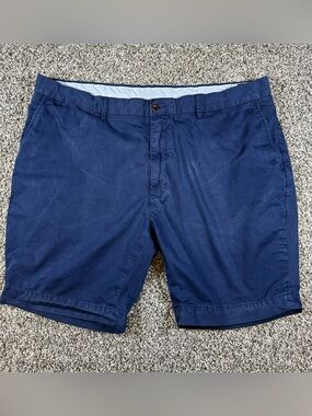 Polo Ralph Lauren Mens 42 Navy Classic Fit Cotton Chino Shorts Flat Front 9”